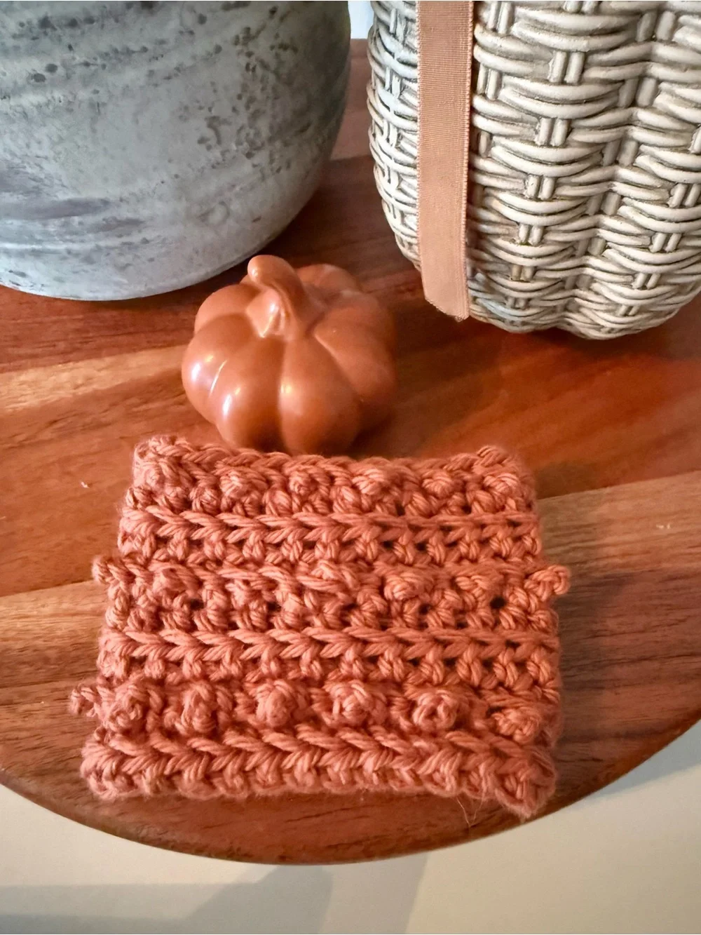 Handmade Crochet Iced Coffee Cup Cozy / Sleeve - Terracotta / Rust